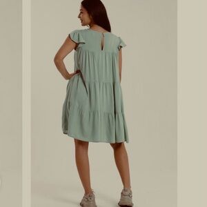 Altar'd State Sage Ruffle Mini Dress